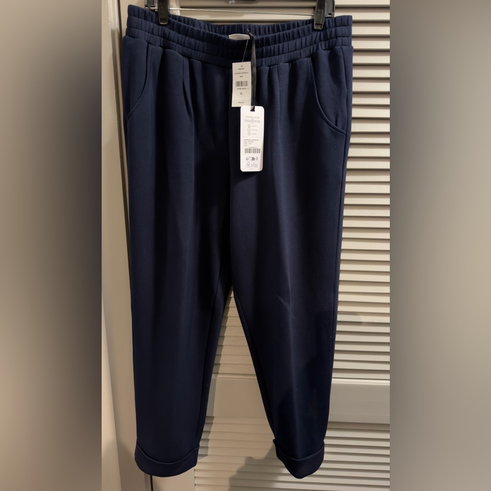Varley DoubleSoft Pants XL Navy Rolled Cuff Travel Set Matching Top Available - Picture 4 of 9